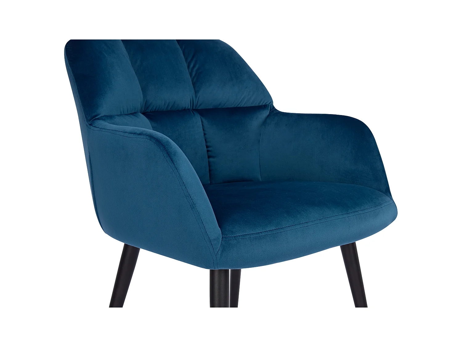 Set van 6 stoelen PEGA - Met armleuningen - Velours en metaal - Grijs