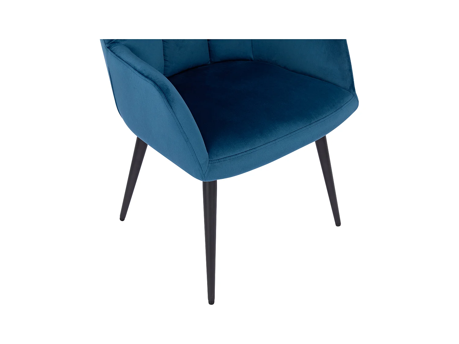 Set van 6 stoelen PEGA - Met armleuningen - Velours en metaal - Grijs