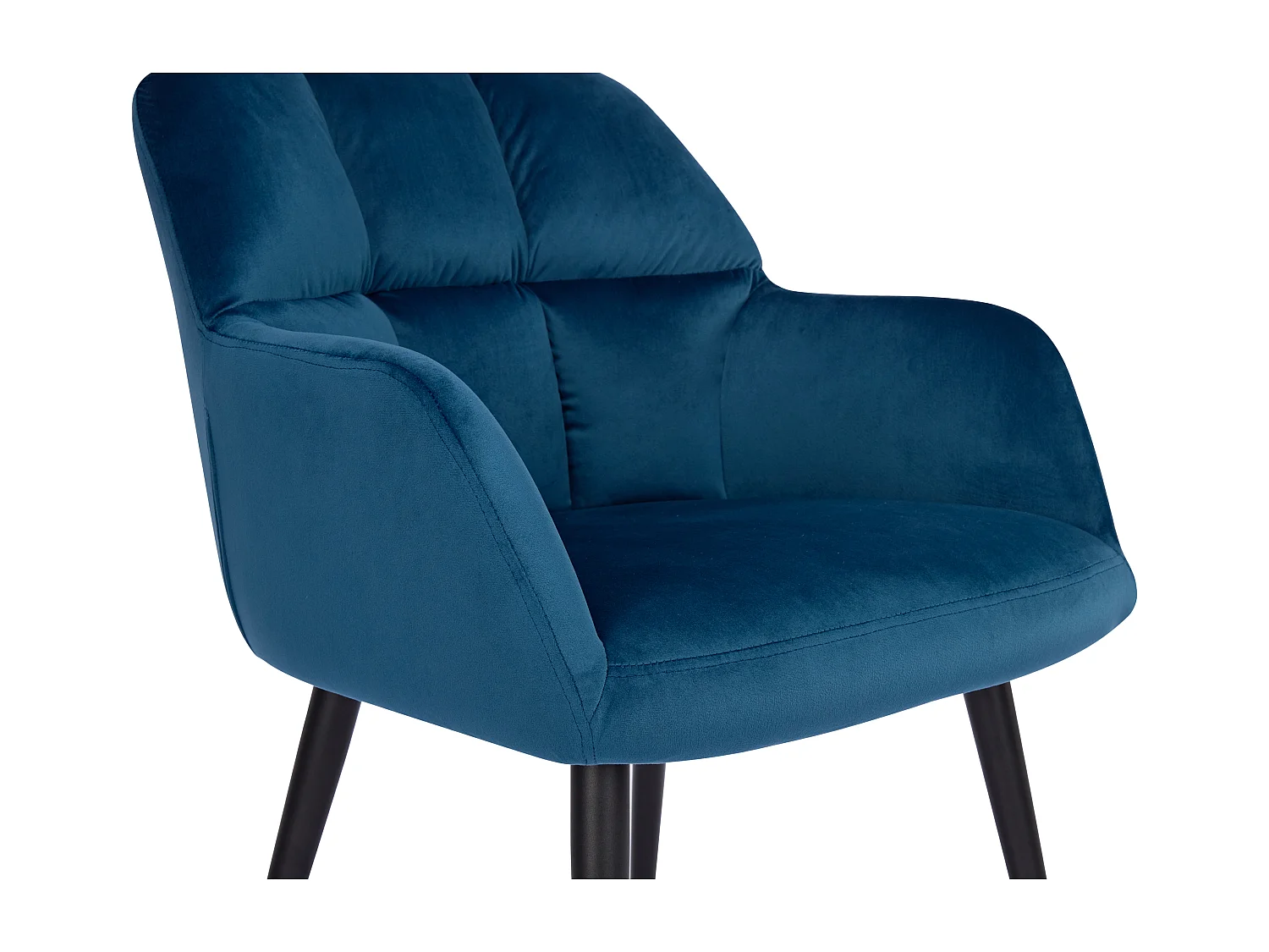 Lot de 6 chaises  avec accoudoirs - Velours et métal - Bleu - PEGA de PASCAL MORABITO