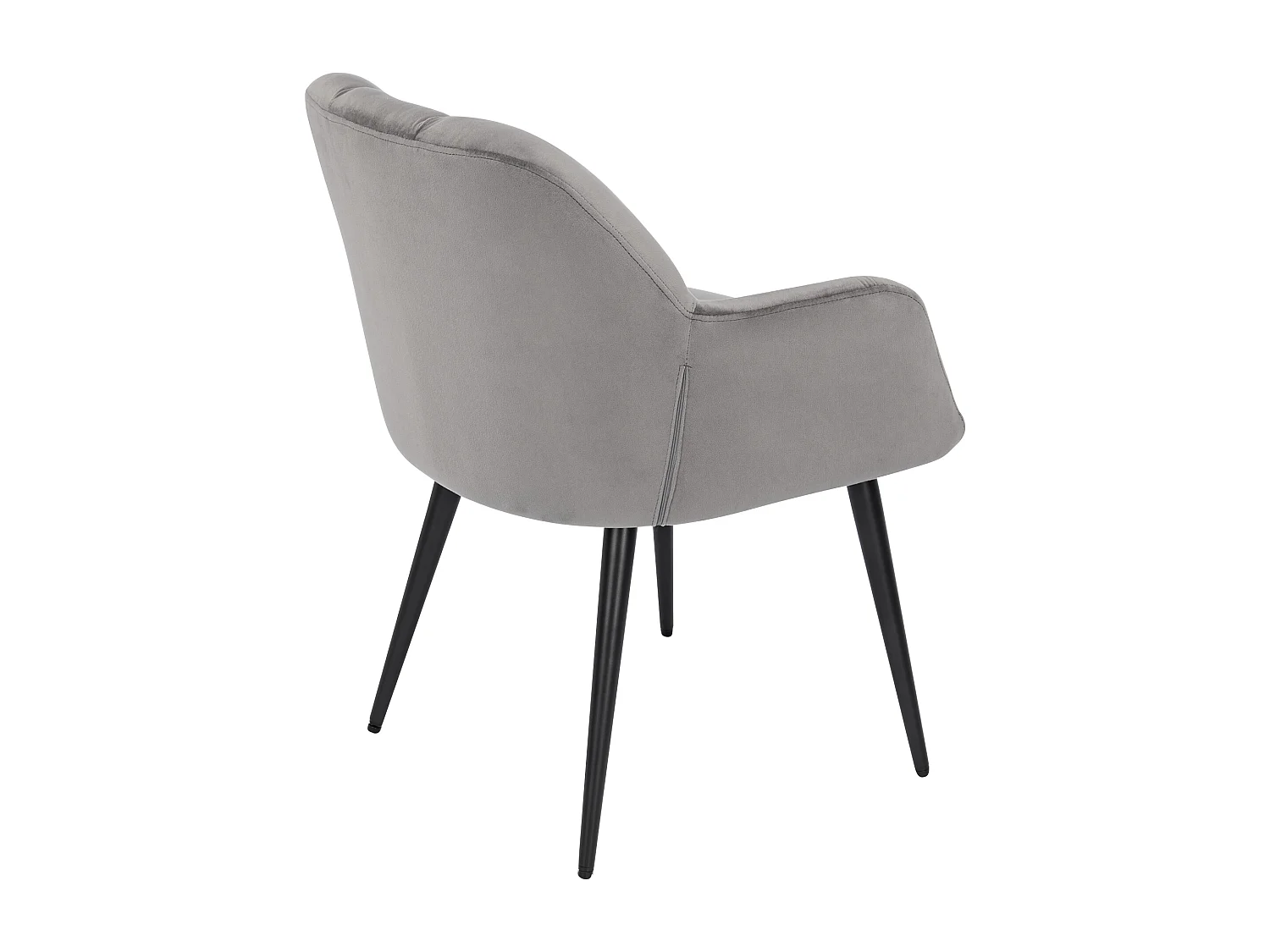 Lot de 6 chaises  avec accoudoirs - Velours et métal - Gris - PEGA de PASCAL MORABITO