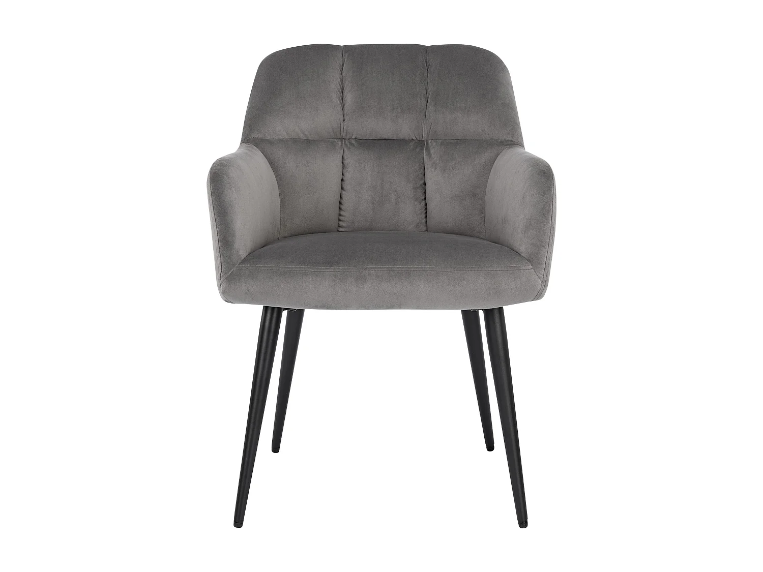 Lot de 6 chaises  avec accoudoirs - Velours et métal - Gris - PEGA de PASCAL MORABITO