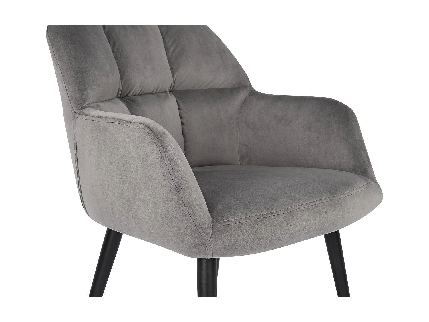 Lot de 6 chaises  avec accoudoirs - Velours et métal - Gris - PEGA de PASCAL MORABITO