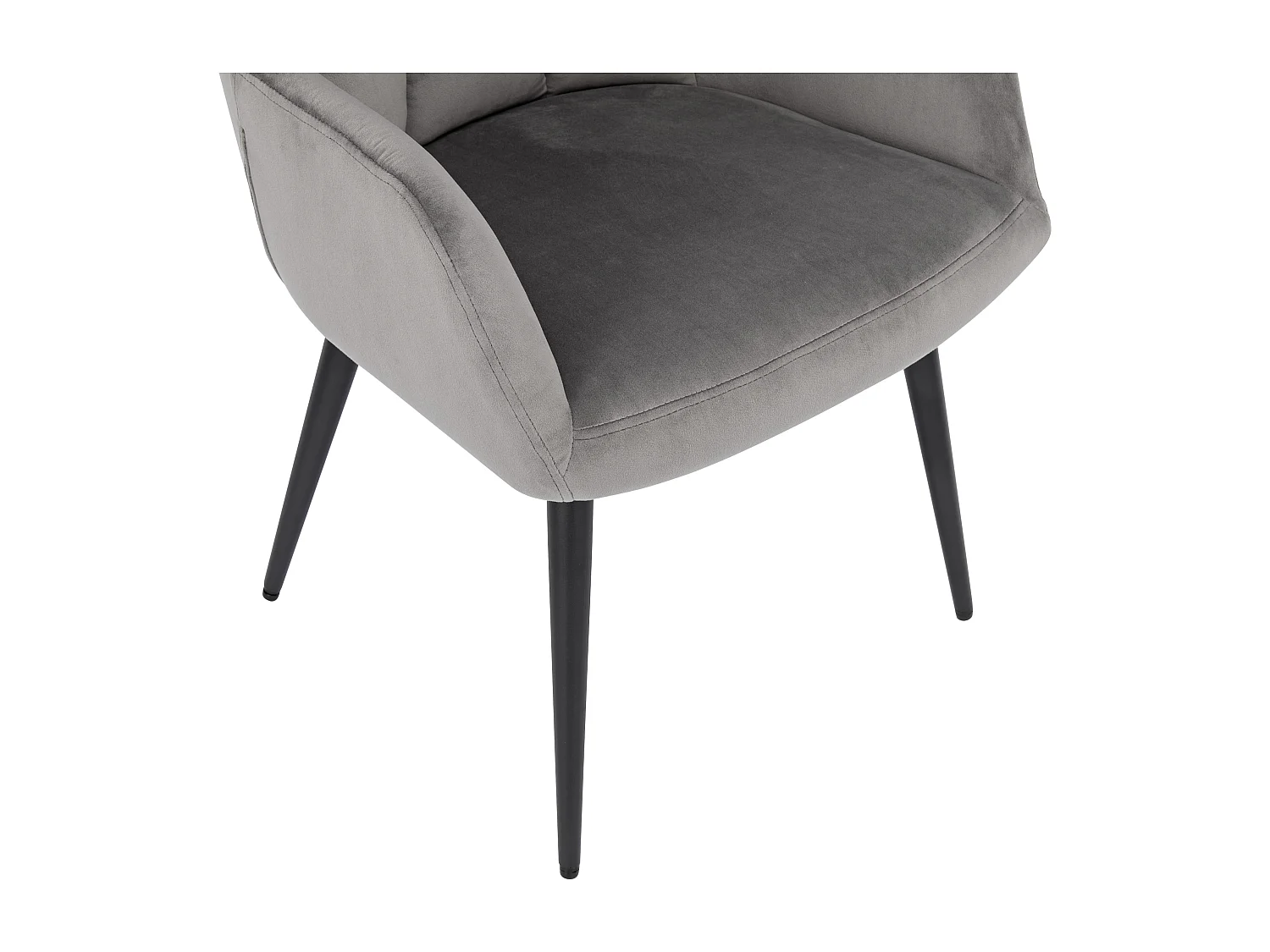 Lot de 6 chaises  avec accoudoirs - Velours et métal - Gris - PEGA de PASCAL MORABITO