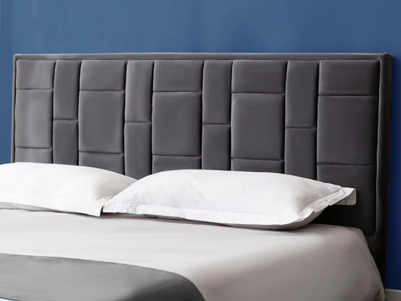 Tête de lit 160 cm - Velours - Gris foncé - HERMINE