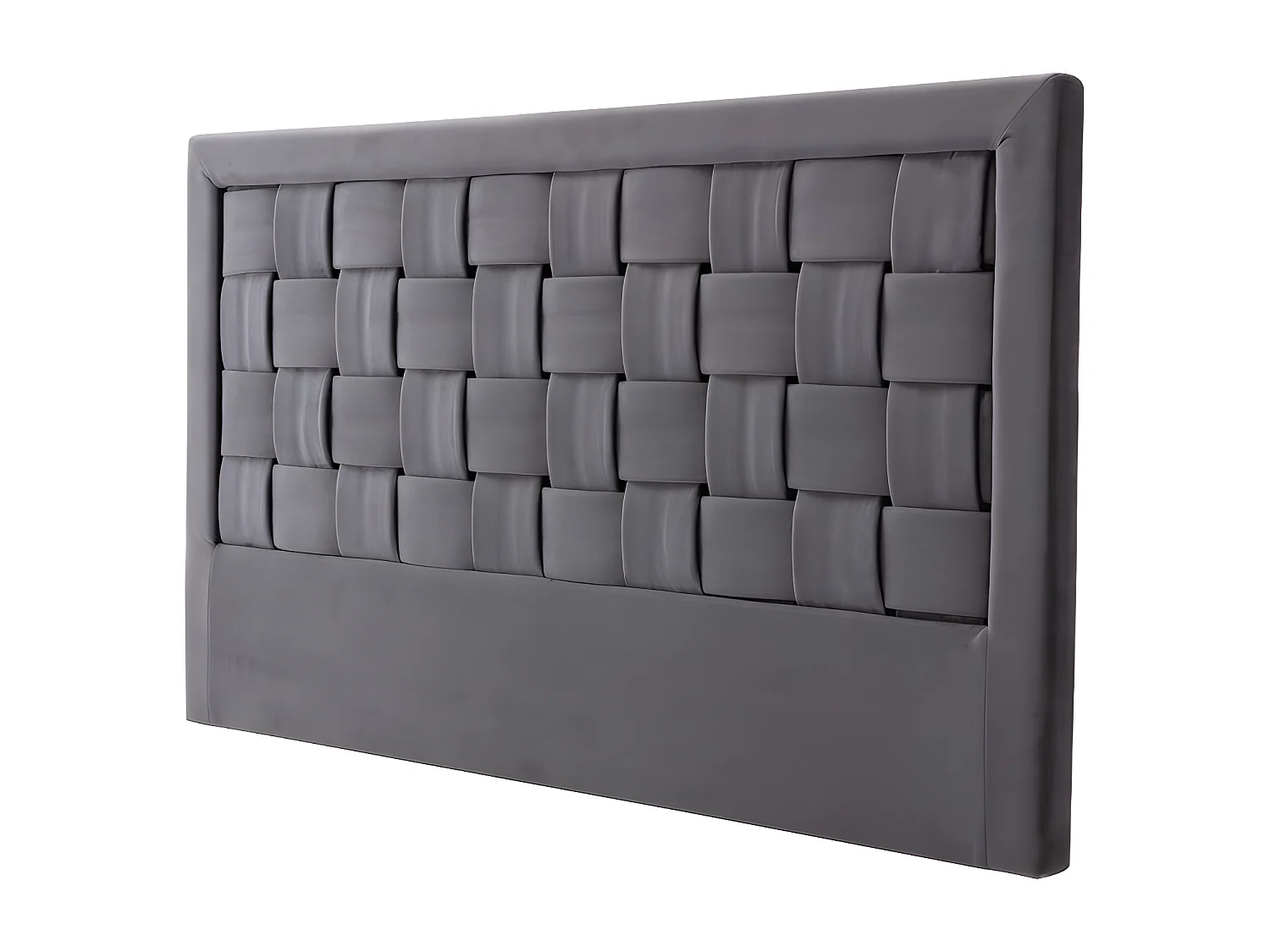 Tête de lit JENNA - 140 cm - Velours - Gris foncé