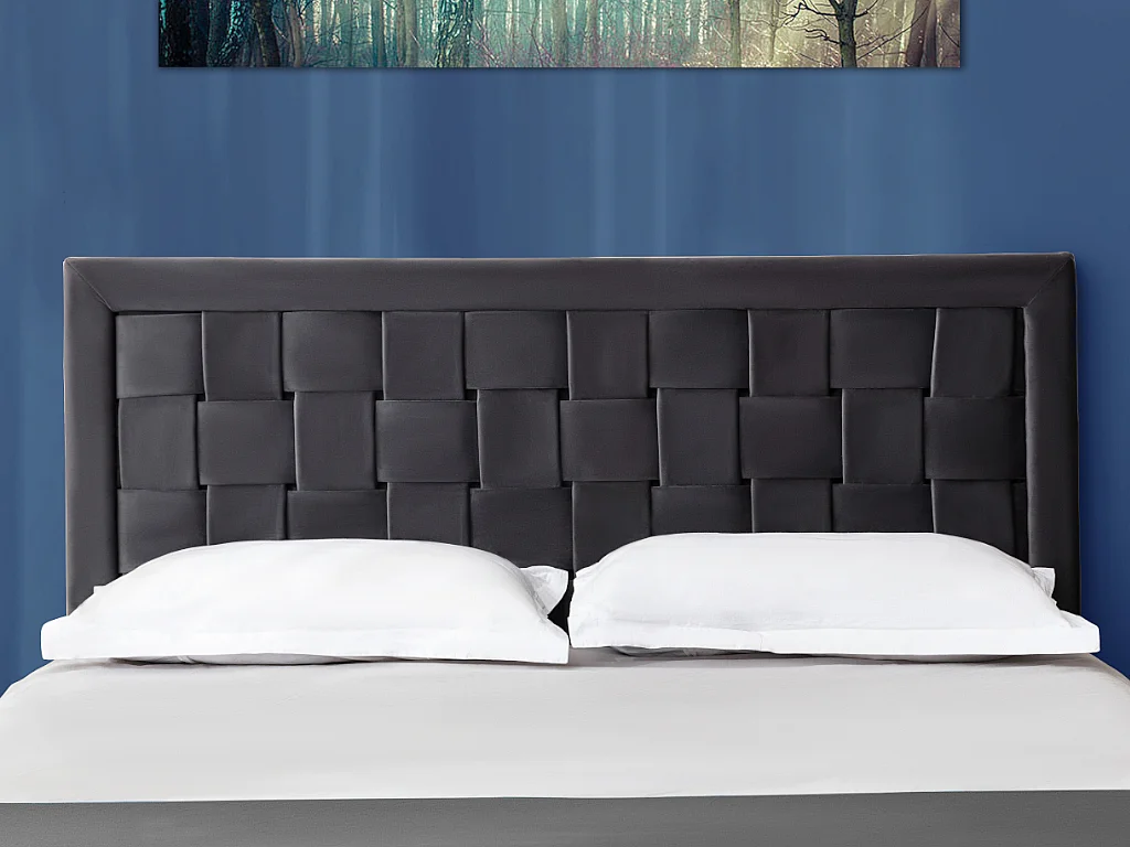 Tête de lit JENNA - 160 cm - Velours - Gris foncé
