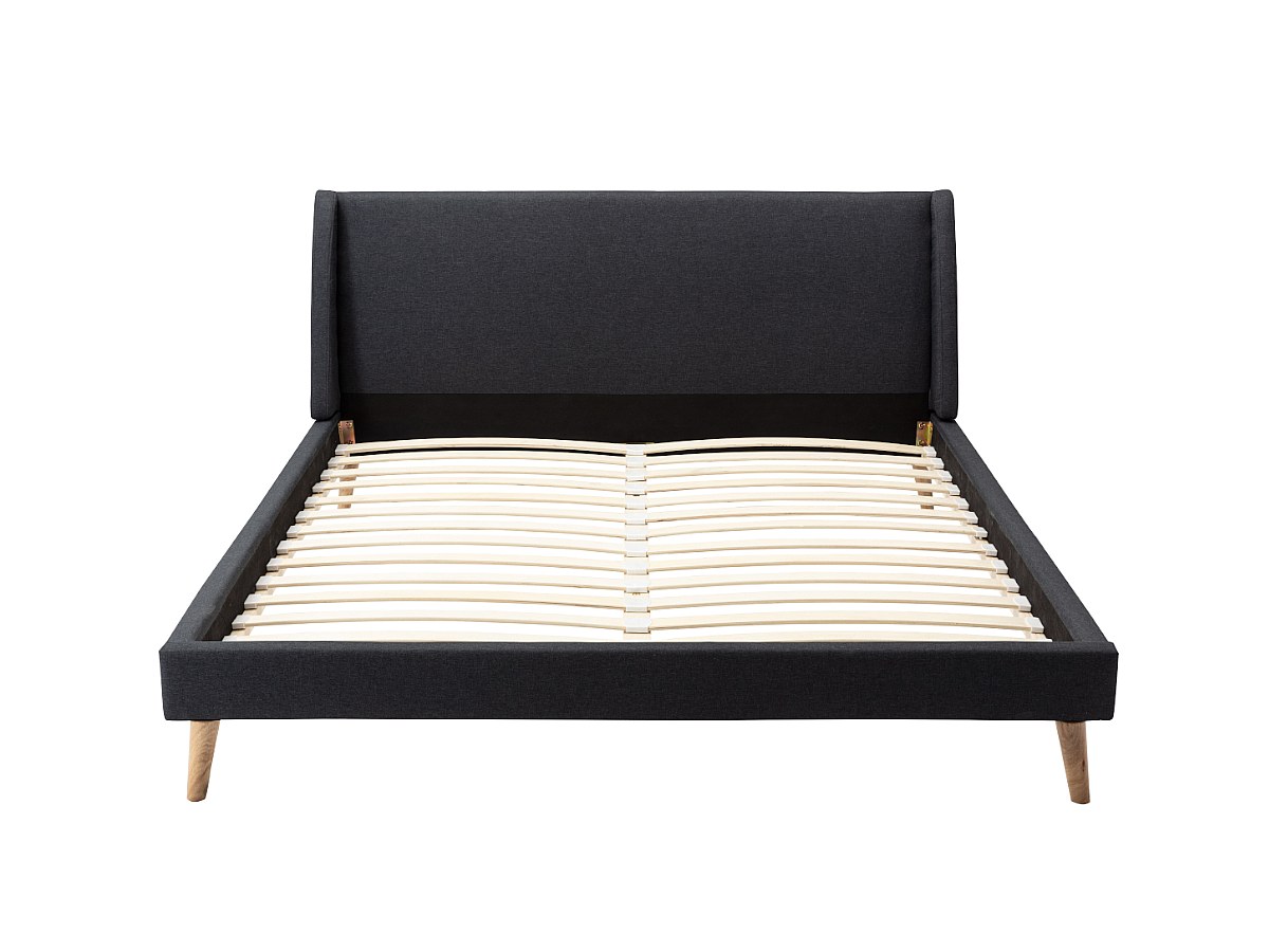Letto Matrimoniale Scandinavo BALTA 160x200 Cm - Tessuto Blu Anatra - IDMarket - 2
