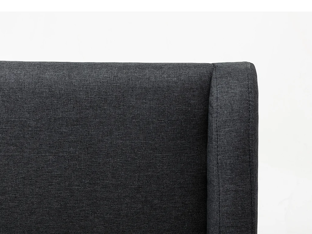 Cama nórdica - 160 x 200 cm - Tela - Antracita - BENEDICTE