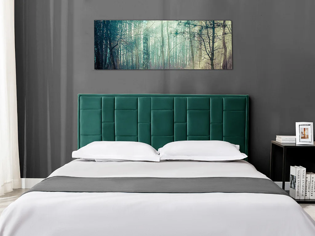Tête de lit 140 cm - Velours - Vert - HERMINE