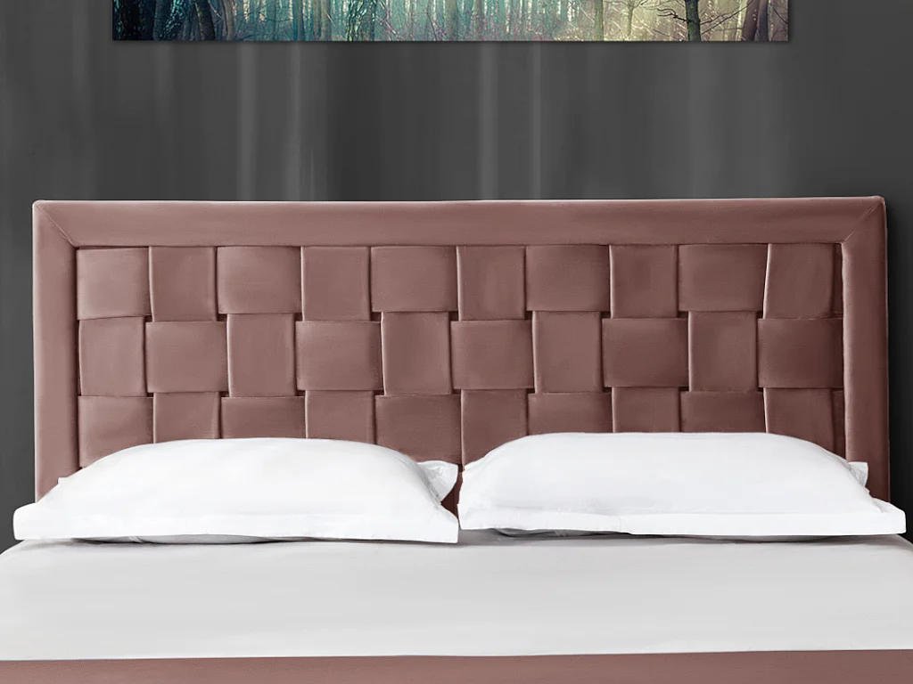 Hoofdeinde JENNA - Fluweel - 160cm - Oud roze