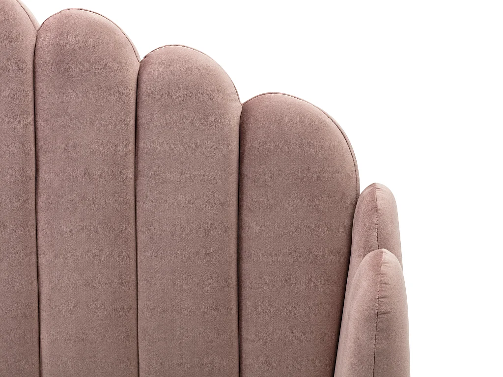 Bed met glooiend hoofdeinde - 140 x 190 cm - Fluweel - Oud roze - SAGALI