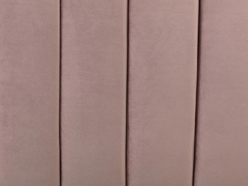 Bed met glooiend hoofdeinde - 140 x 190 cm - Fluweel - Oud roze - SAGALI