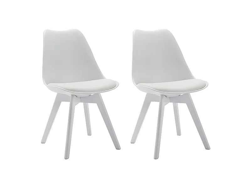 Sedie in Polipropilene e Faggio Bianco piedi Bianchi - Lotto di 2 - JODY