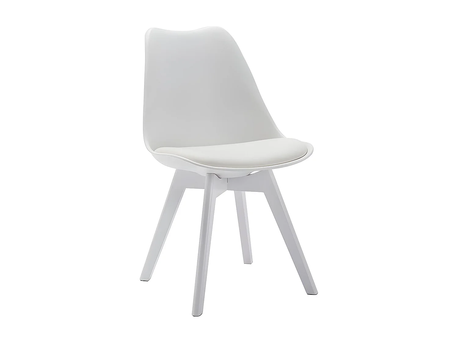 Lot de 2 chaises JODY - Polypropylène et Hêtre - Blanc pieds Blanc