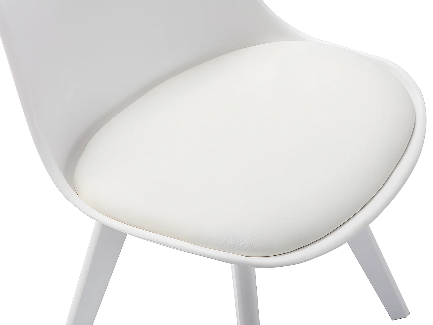 Lot de 2 chaises JODY - Polypropylène et Hêtre - Blanc pieds Blanc