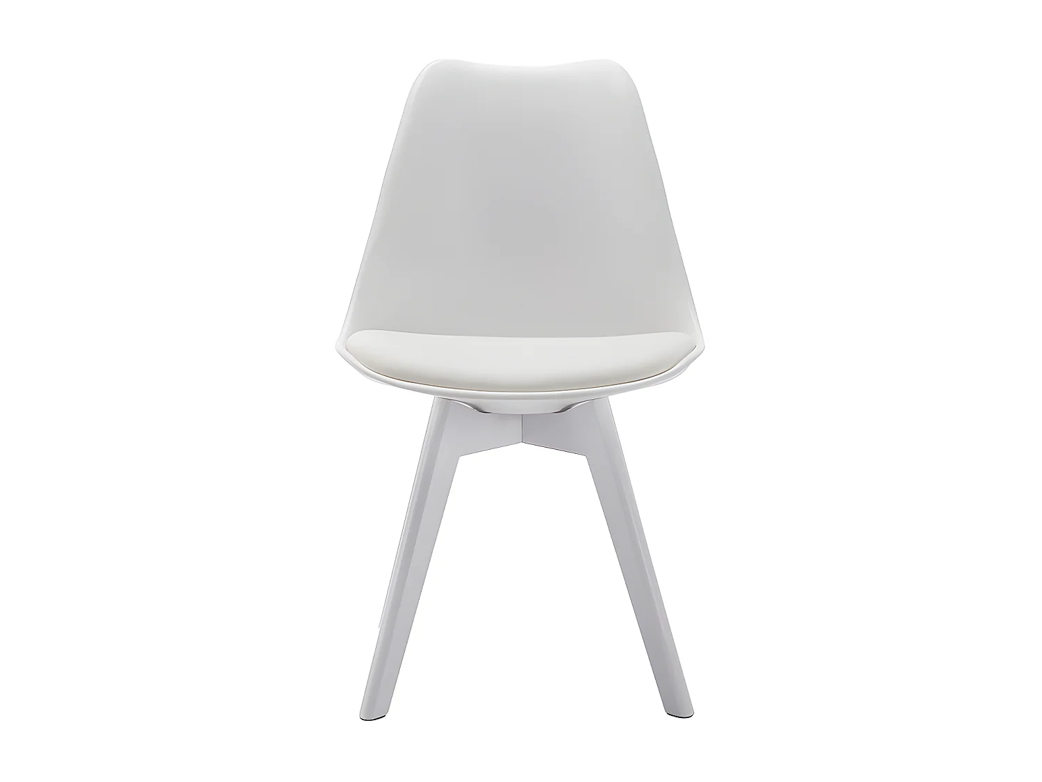 Lot de 2 chaises JODY - Polypropylène et Hêtre - Blanc pieds Blanc