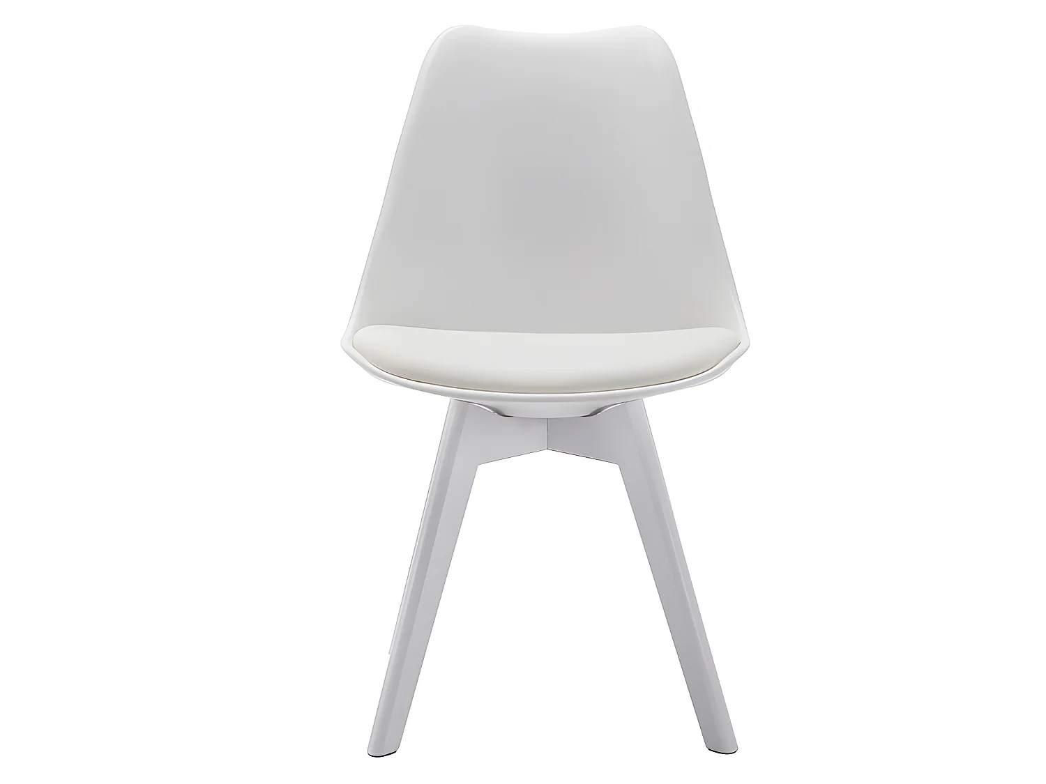 Lot de 2 chaises JODY - Polypropylène et Hêtre - Blanc pieds Blanc