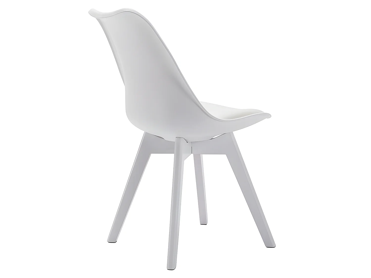 Lot de 2 chaises JODY - Polypropylène et Hêtre - Blanc pieds Blanc