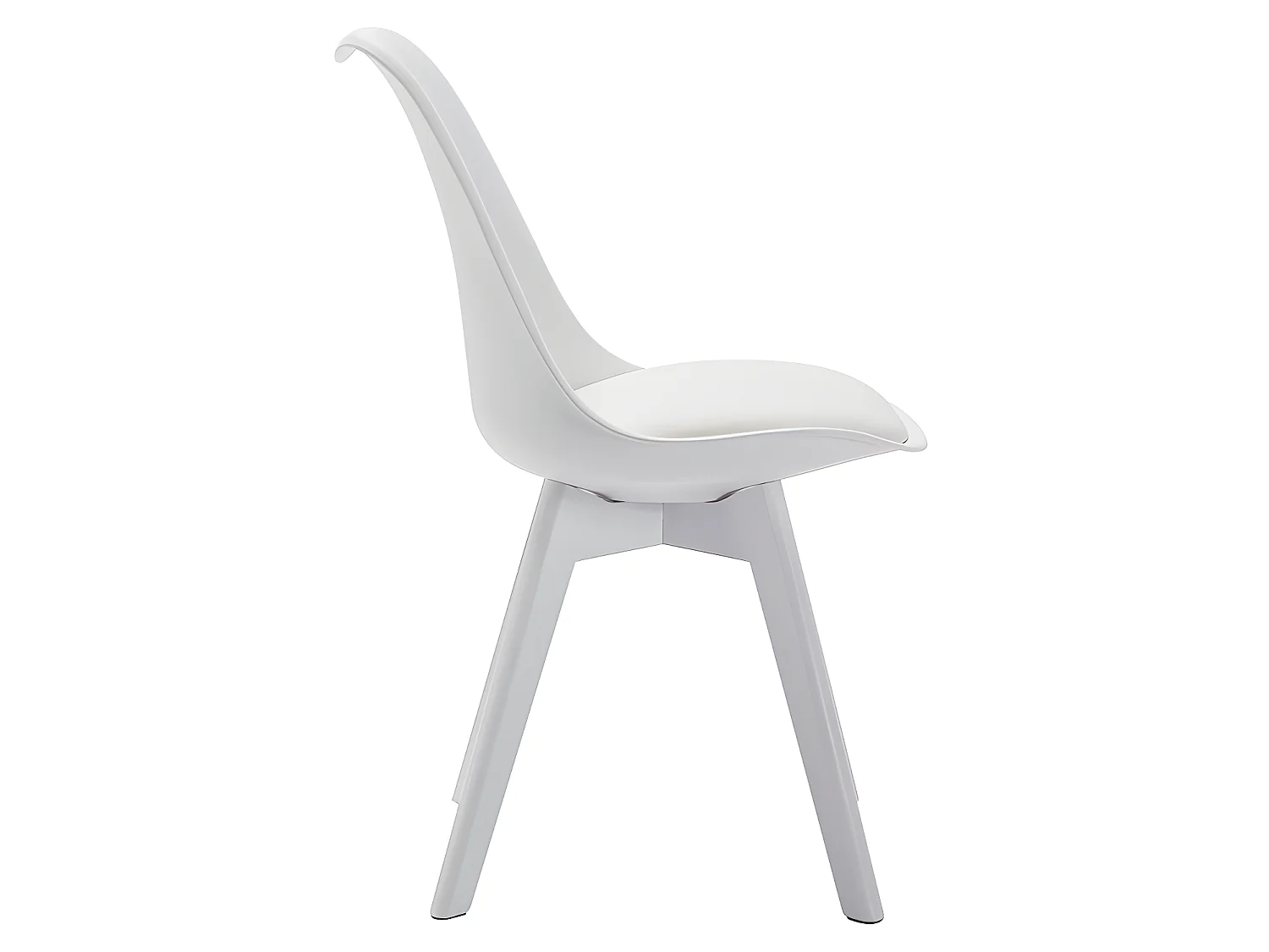 Lot de 2 chaises JODY - Polypropylène et Hêtre - Blanc pieds Blanc