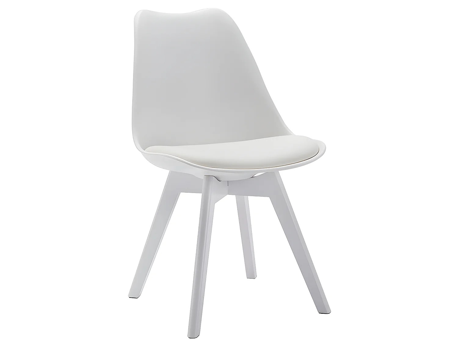 Lot de 2 chaises JODY - Polypropylène et Hêtre - Blanc pieds Blanc