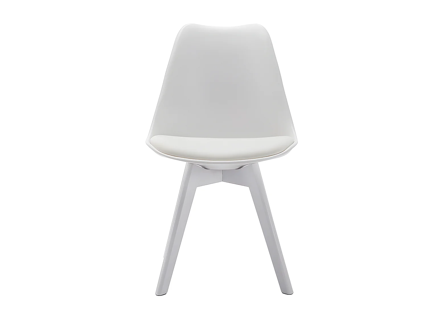 Juego de 2 sillas JODY - Polipropileno y Haya - Blanco patas Blanc