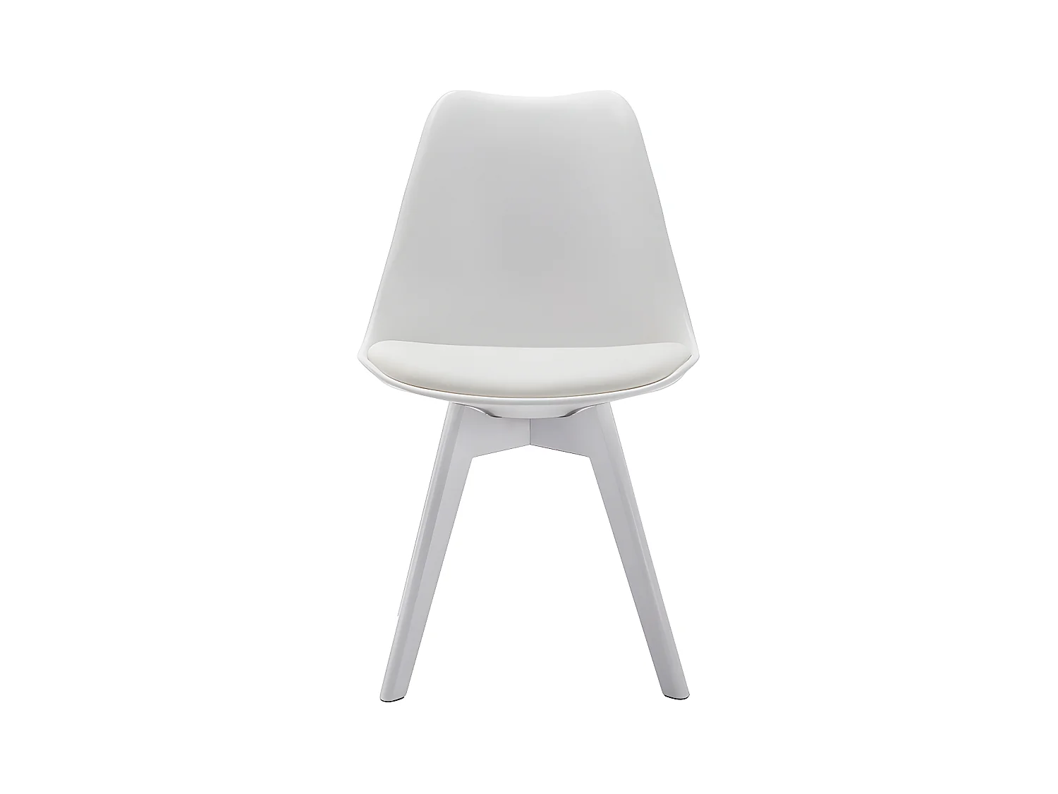 Juego de 2 sillas JODY - Polipropileno y Haya - Blanco patas Blanc