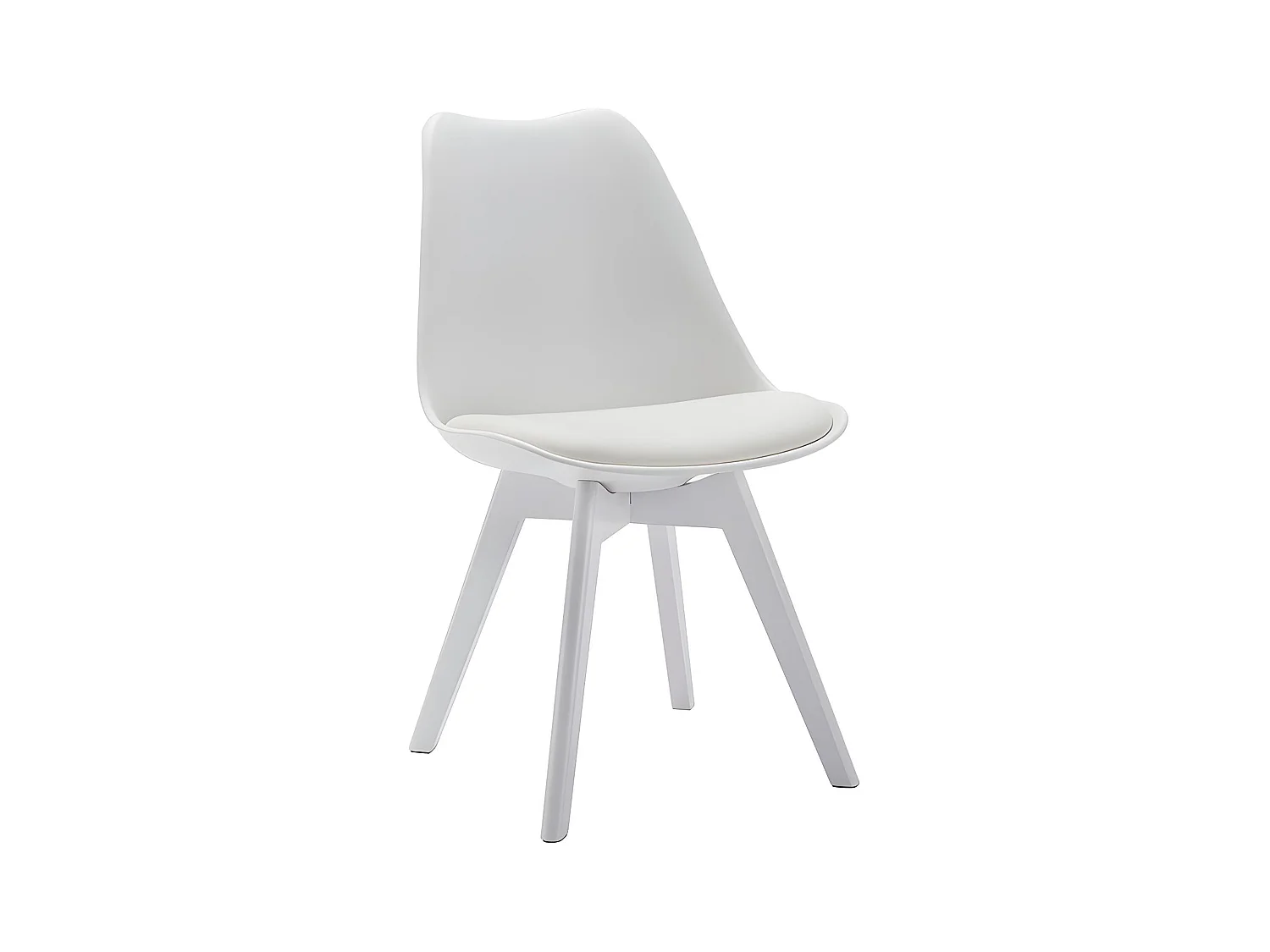 Juego de 2 sillas JODY - Polipropileno y Haya - Blanco patas Blanc