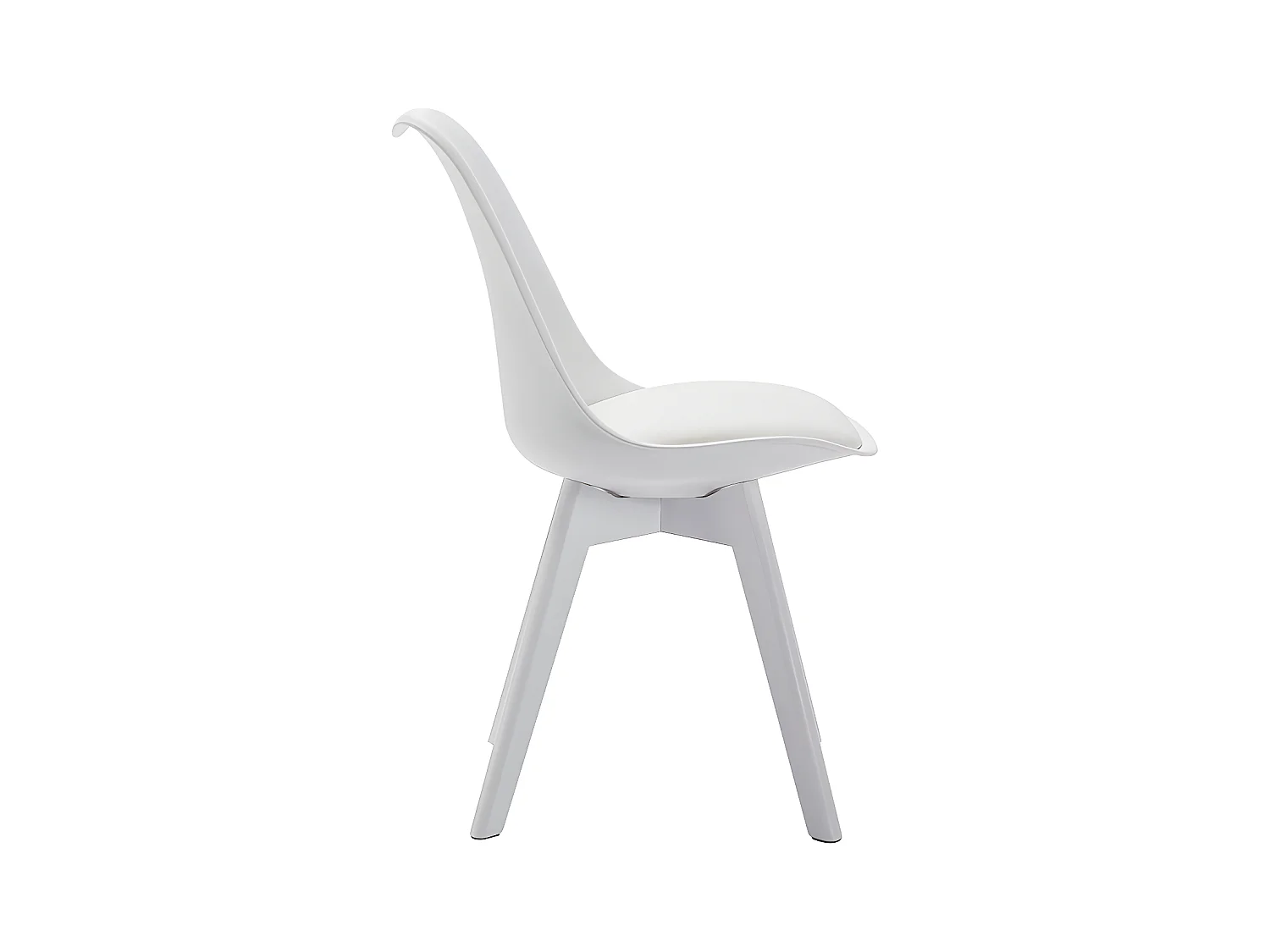 Juego de 2 sillas JODY - Polipropileno y Haya - Blanco patas Blanc