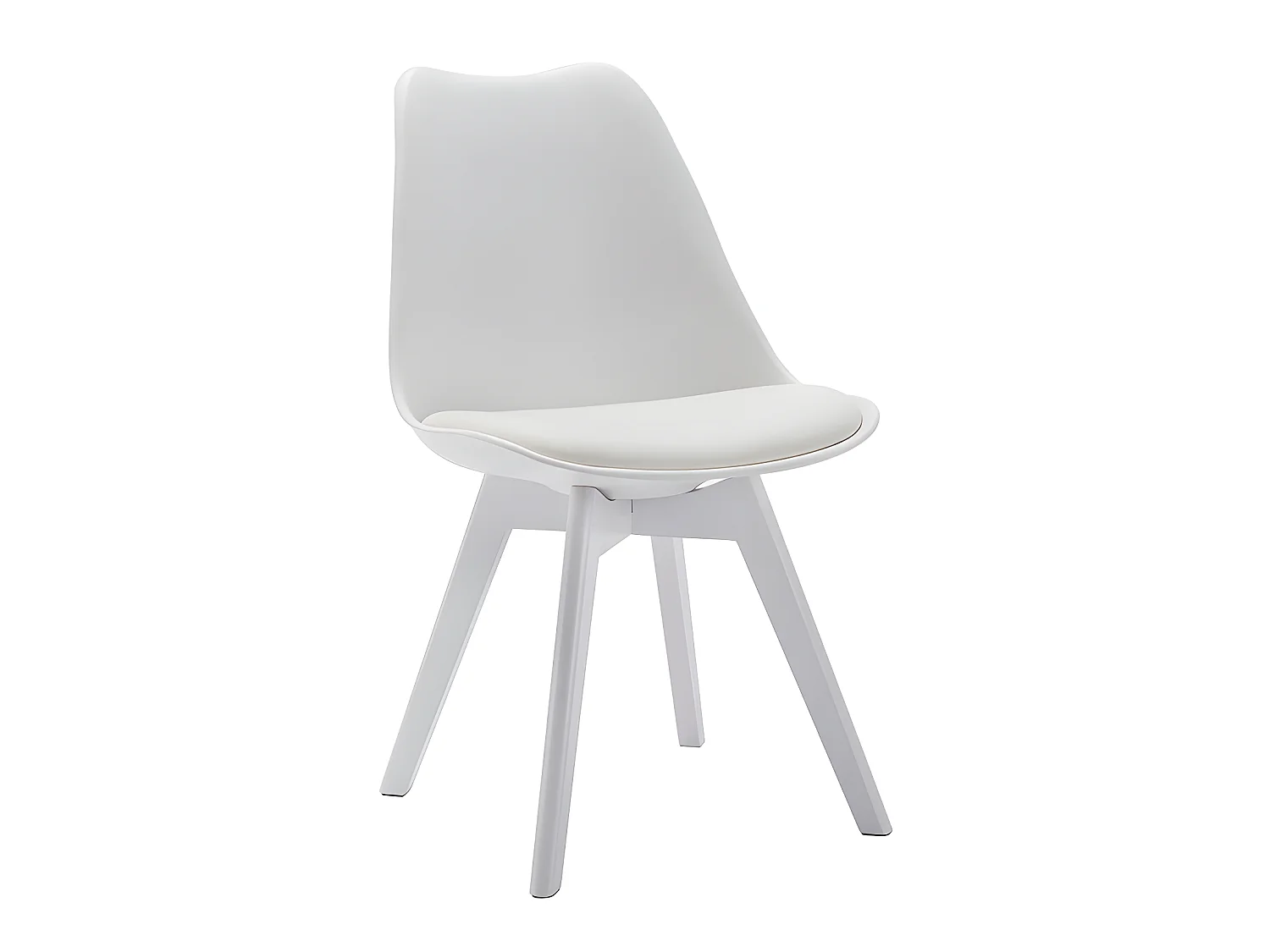 Juego de 2 sillas JODY - Polipropileno y Haya - Blanco patas Blanc