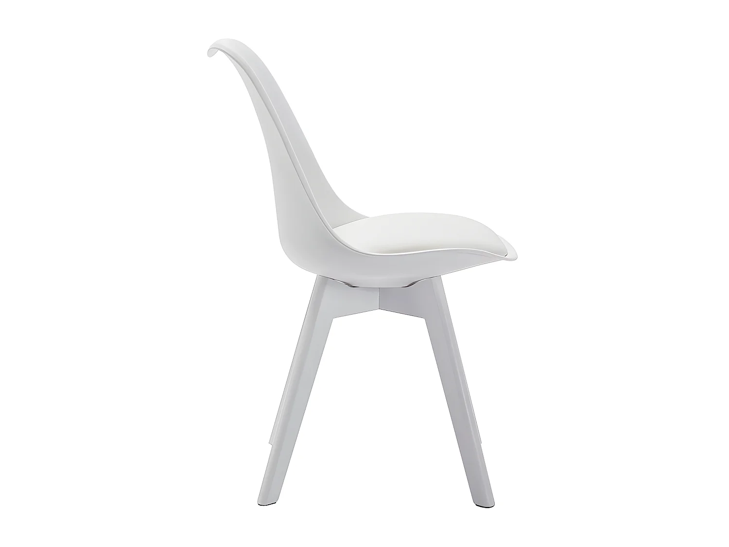 Juego de 2 sillas JODY - Polipropileno y Haya - Blanco patas Blanc