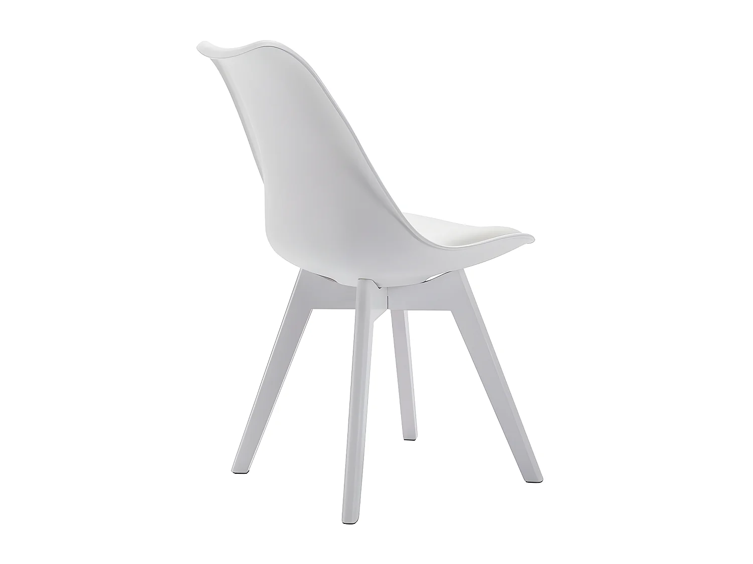 Juego de 2 sillas JODY - Polipropileno y Haya - Blanco patas Blanc