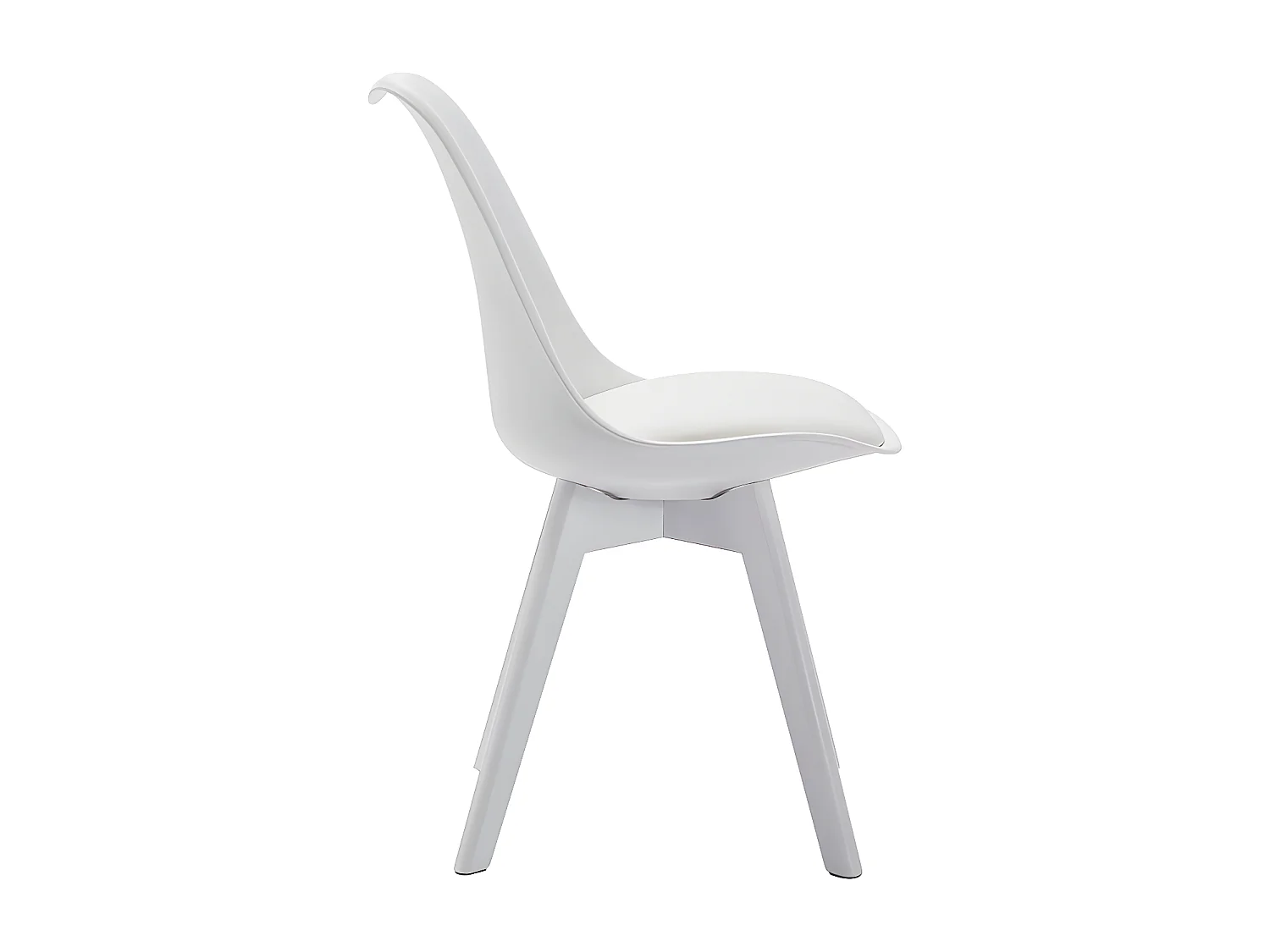 Zestaw 2 krzeseł JODY – poliwęglan i drewno bukowe – kolor biały