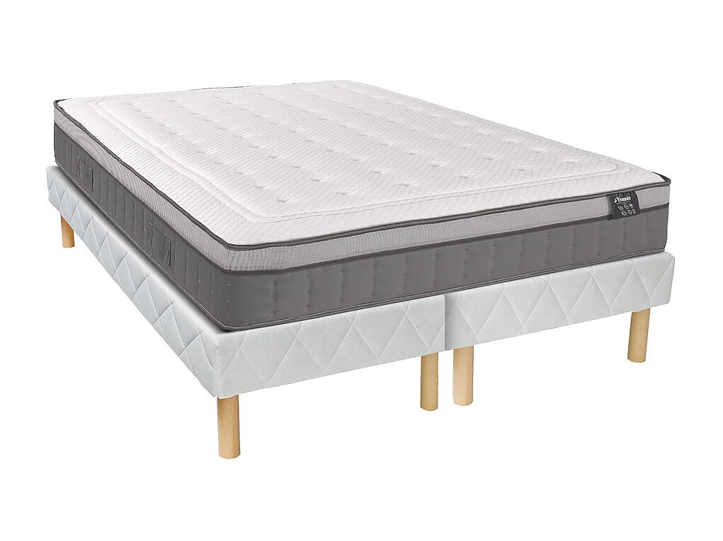 Ensemble sommier + matelas ressorts ensachés 7 zones et mémoire de forme ASGARD de YSMÉE ép.30cm - 180 x 200 cm