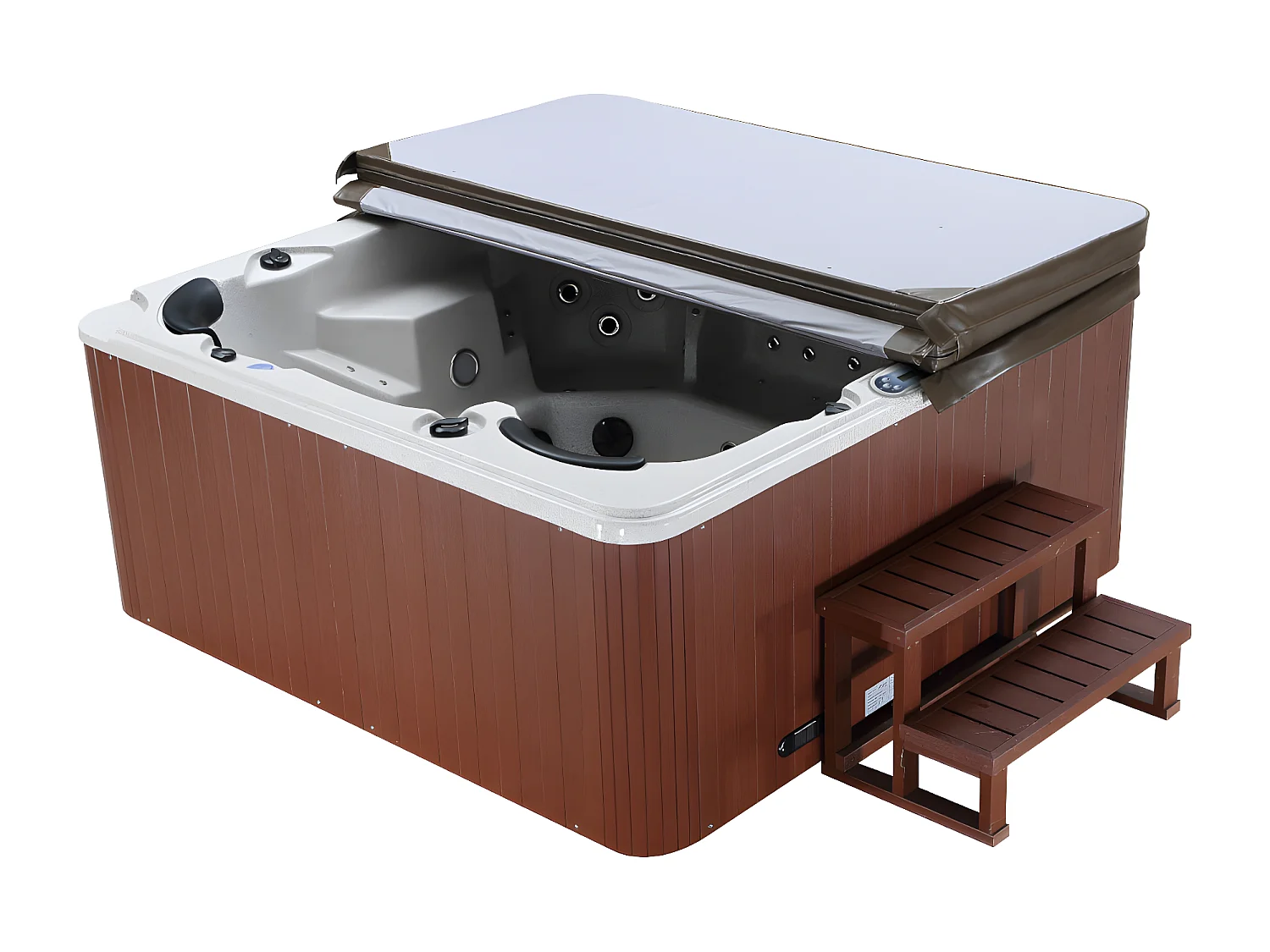 SPA 6 places gris granité avec accessoires  - Gamme prestige ULYSSE IV - 132 jets - l220 x L220 x H97 cm - Système Balboa