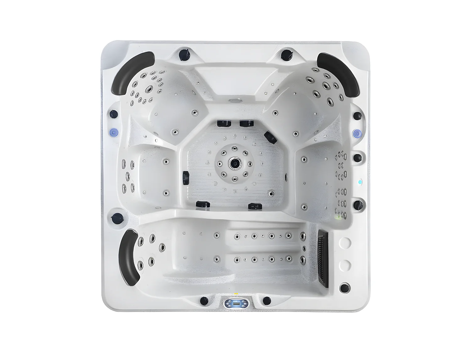 Idromassaggio 6 persone grigio effetto granito con accessori -  Gamma prestige ULYSSE IV - 132 getti -  l220xL220xH97 cm  - Sistema Balboa