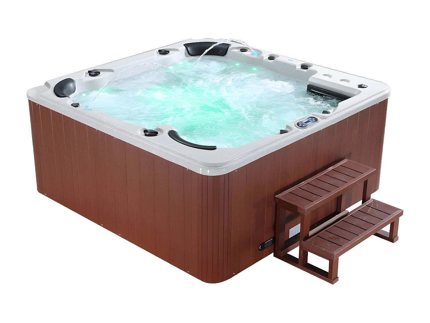 SPA 6 places gris granité avec accessoires  - Gamme prestige ULYSSE IV - 132 jets - l220 x L220 x H97 cm - Système Balboa