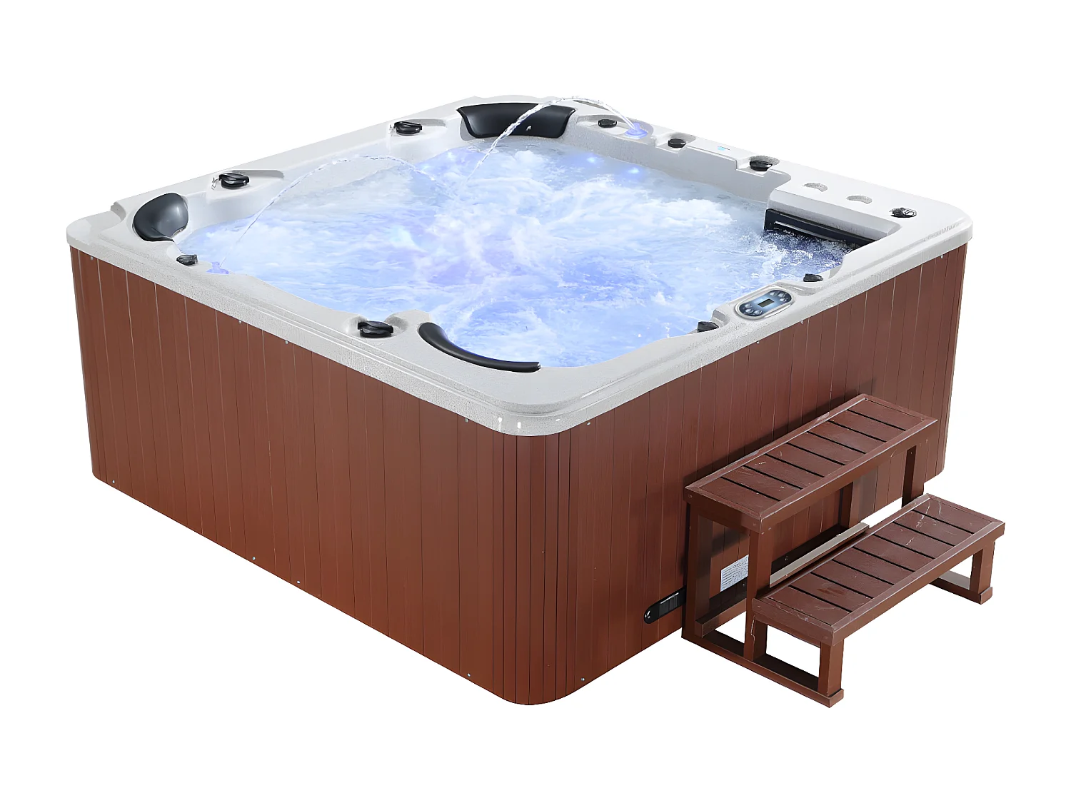 SPA 6 places gris granité avec accessoires  - Gamme prestige ULYSSE IV - 132 jets - l220 x L220 x H97 cm - Système Balboa