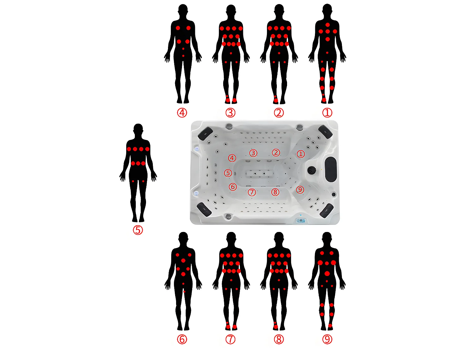 SPA 8 Persone Gamma Prestige CYRIUS II - Bianco perlato