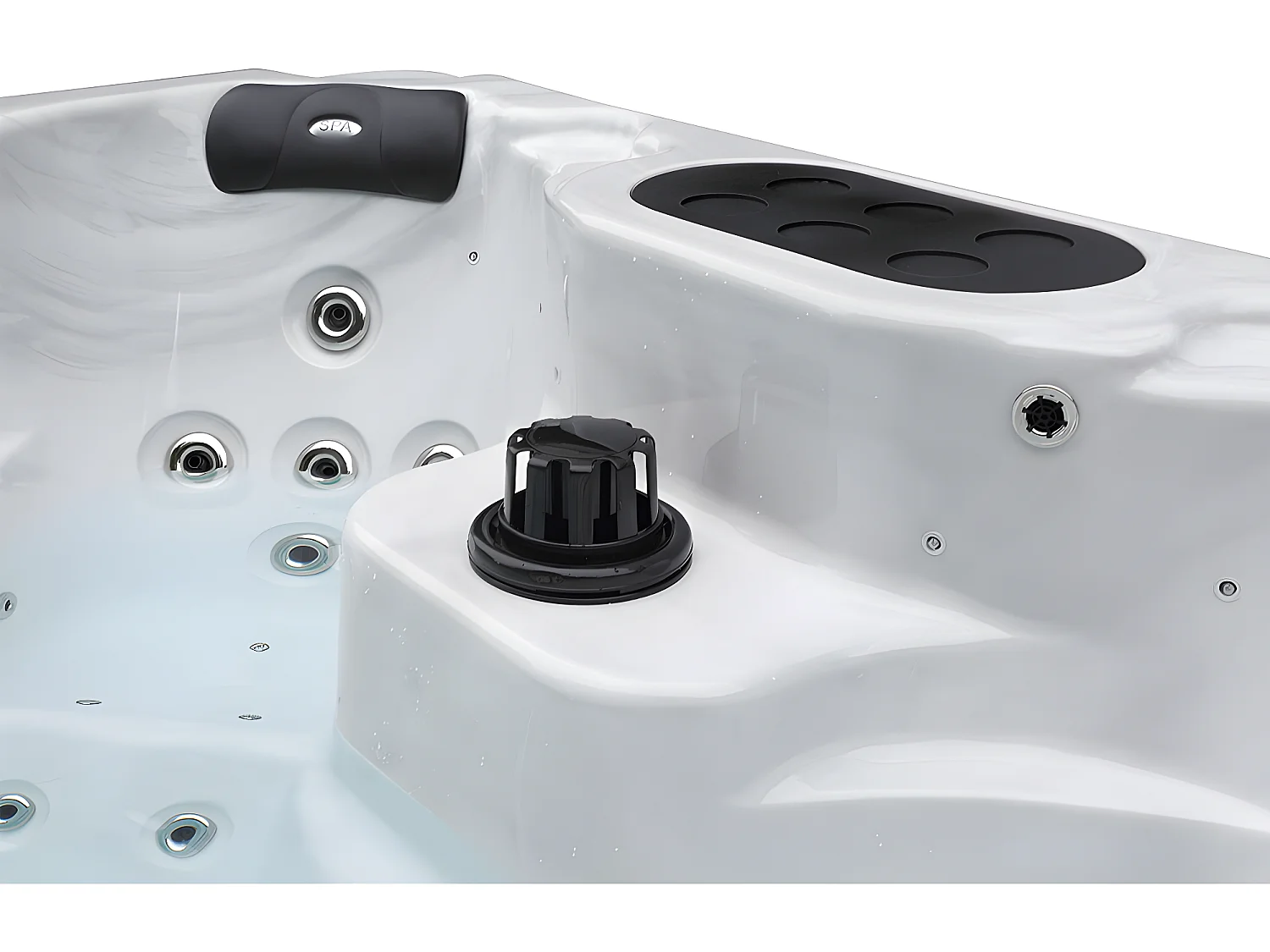 Spa mit Zubehör - 8 Plätze - 320 x 220 x 97 cm - 133 Düsen - BALBOA-System - Perlweiß - CYRIUS IV