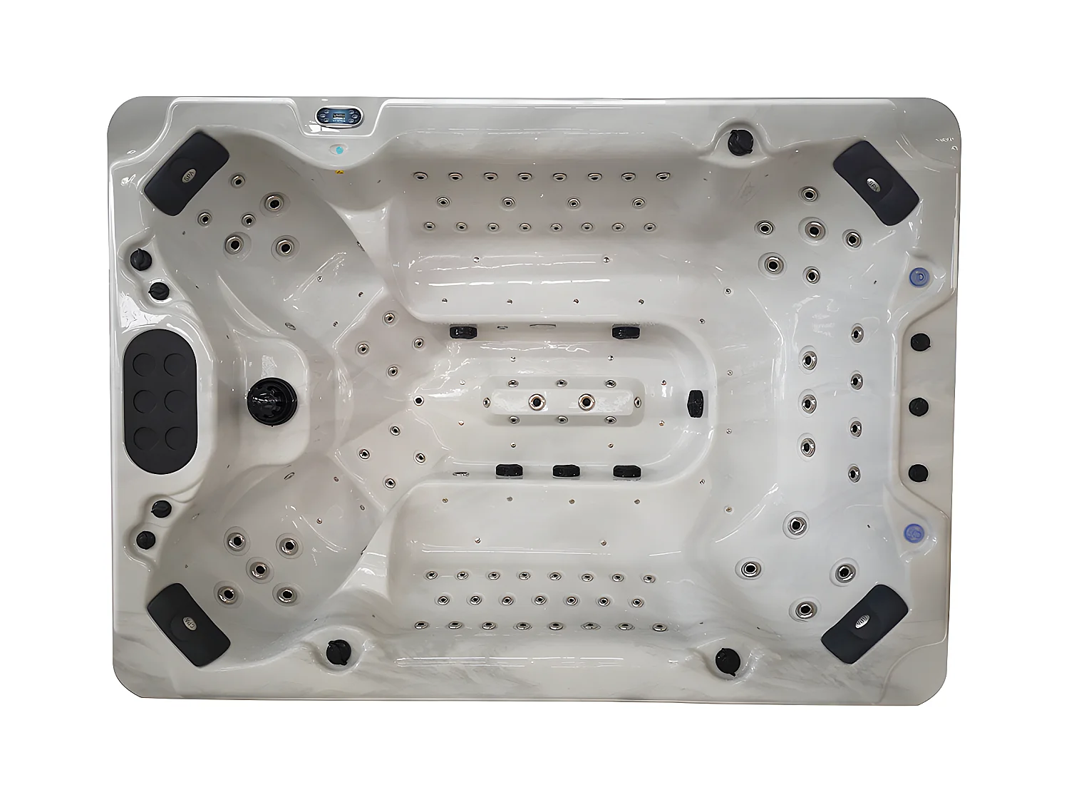 SPA 8 places blanc perlé avec accessoires - Gamme Prestige CYRIUS IV - 133 jets - L320 x P220 x H97 cm - système Balboa
