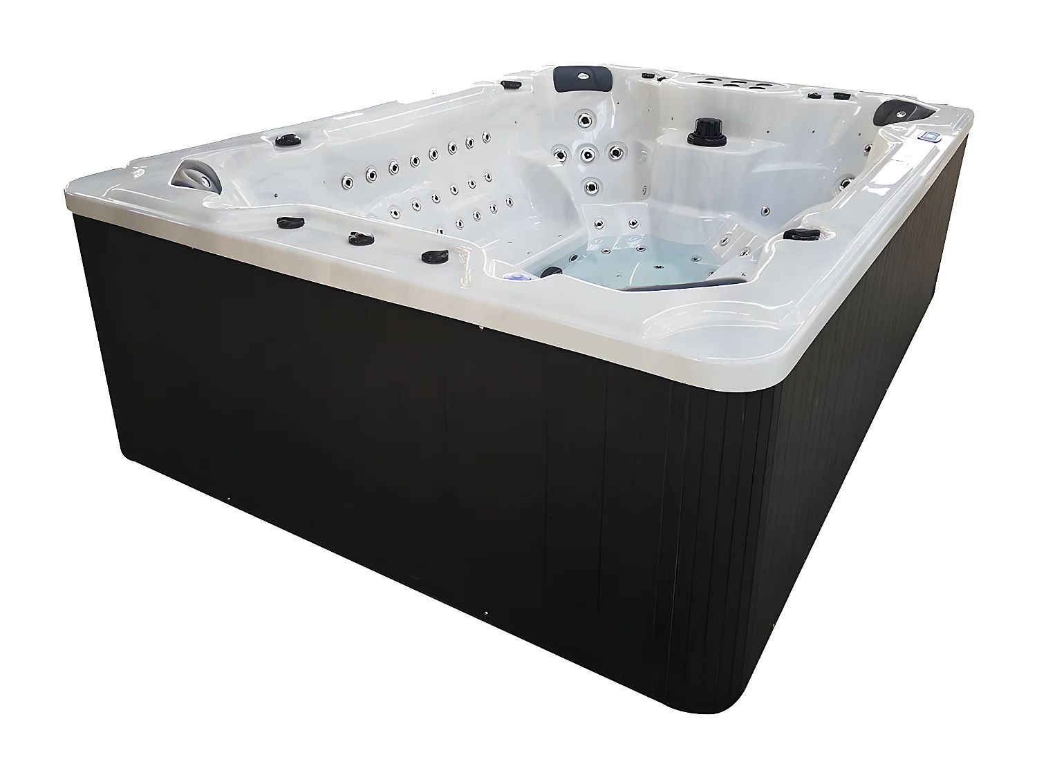 SPA 8 places blanc perlé avec accessoires - Gamme Prestige CYRIUS IV - 133 jets - L320 x P220 x H97 cm - système Balboa