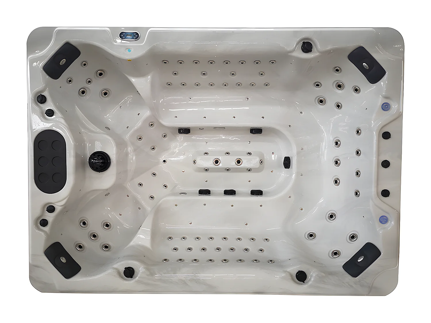 SPA 8 places blanc perlé avec accessoires - Gamme Prestige CYRIUS IV - 133 jets - L320 x P220 x H97 cm - système Balboa