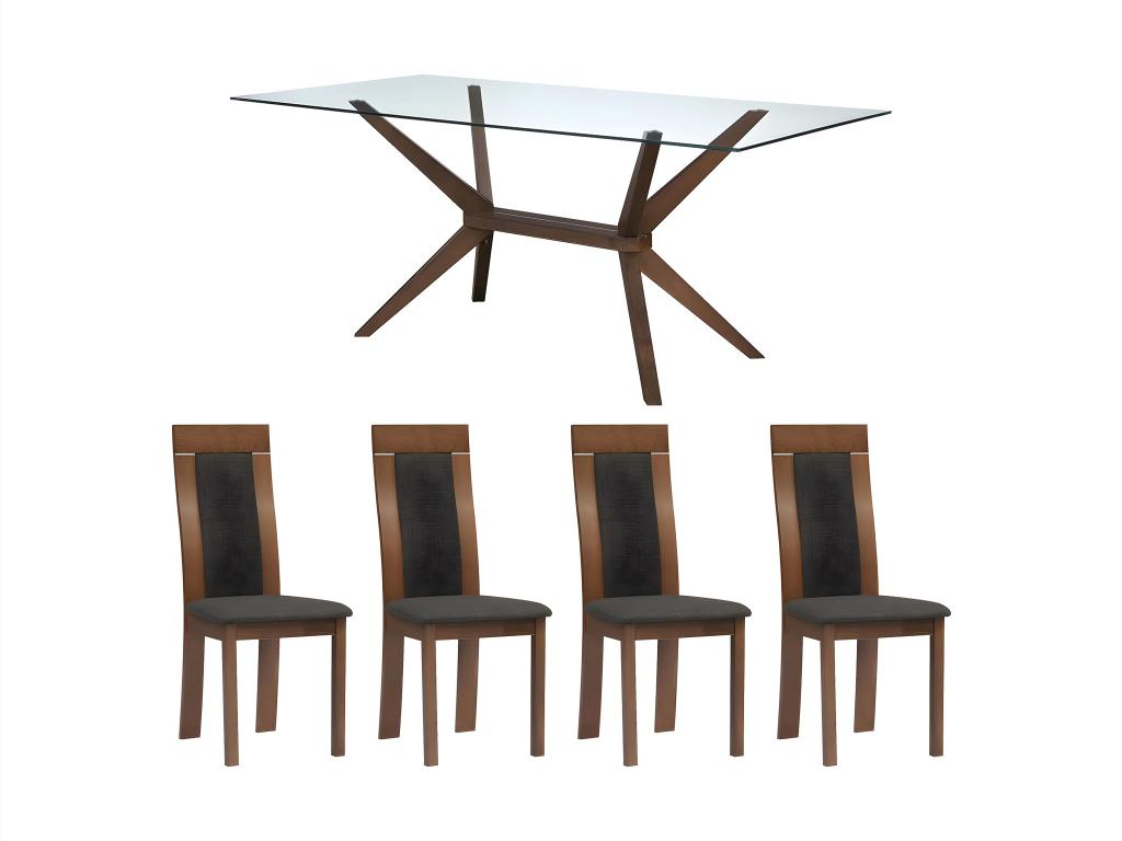 Essgruppe: Esstisch & 4 Stühle - Buche - BELINDA günstig online kaufen