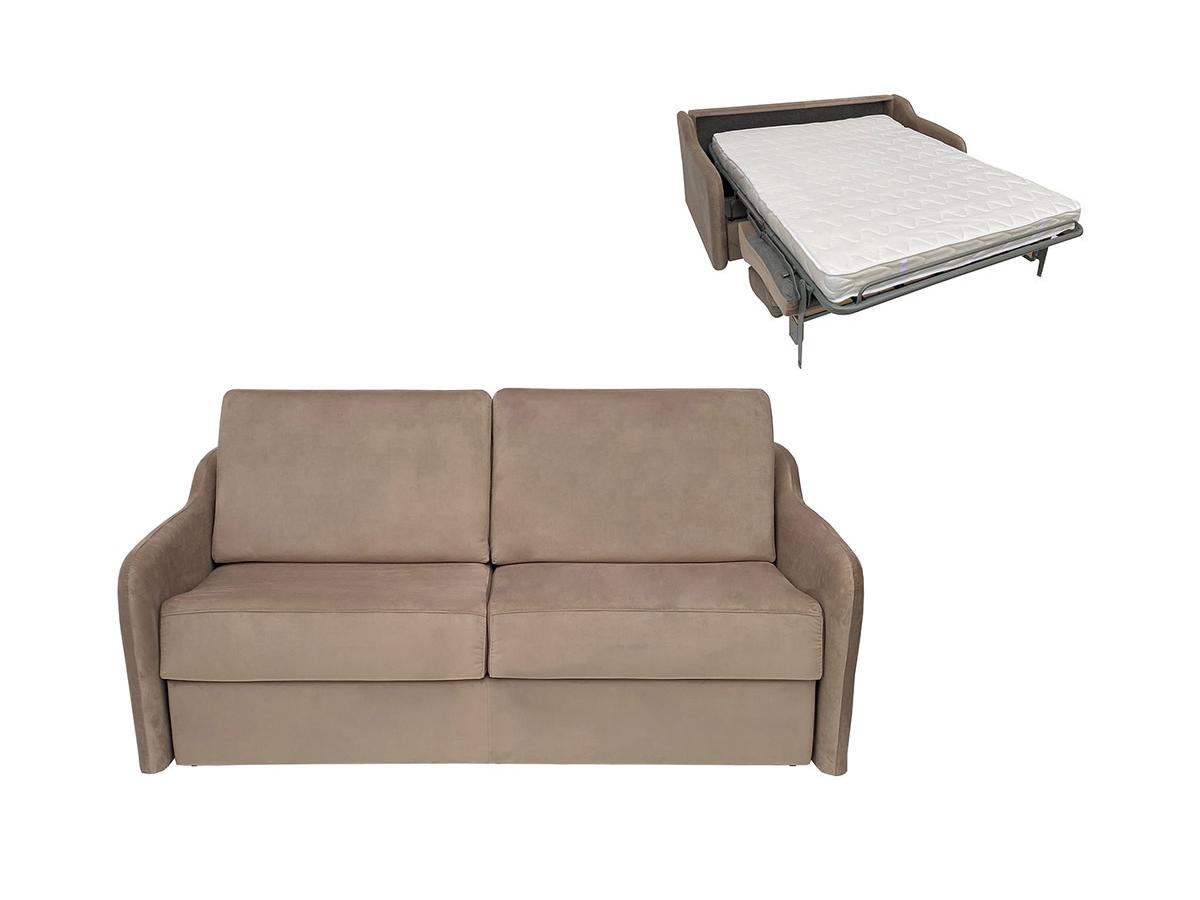 Schlafsofa Mit Matratze 3 Sitzer Cotio Samt Beige Jetzt Gunstig Online Kaufen