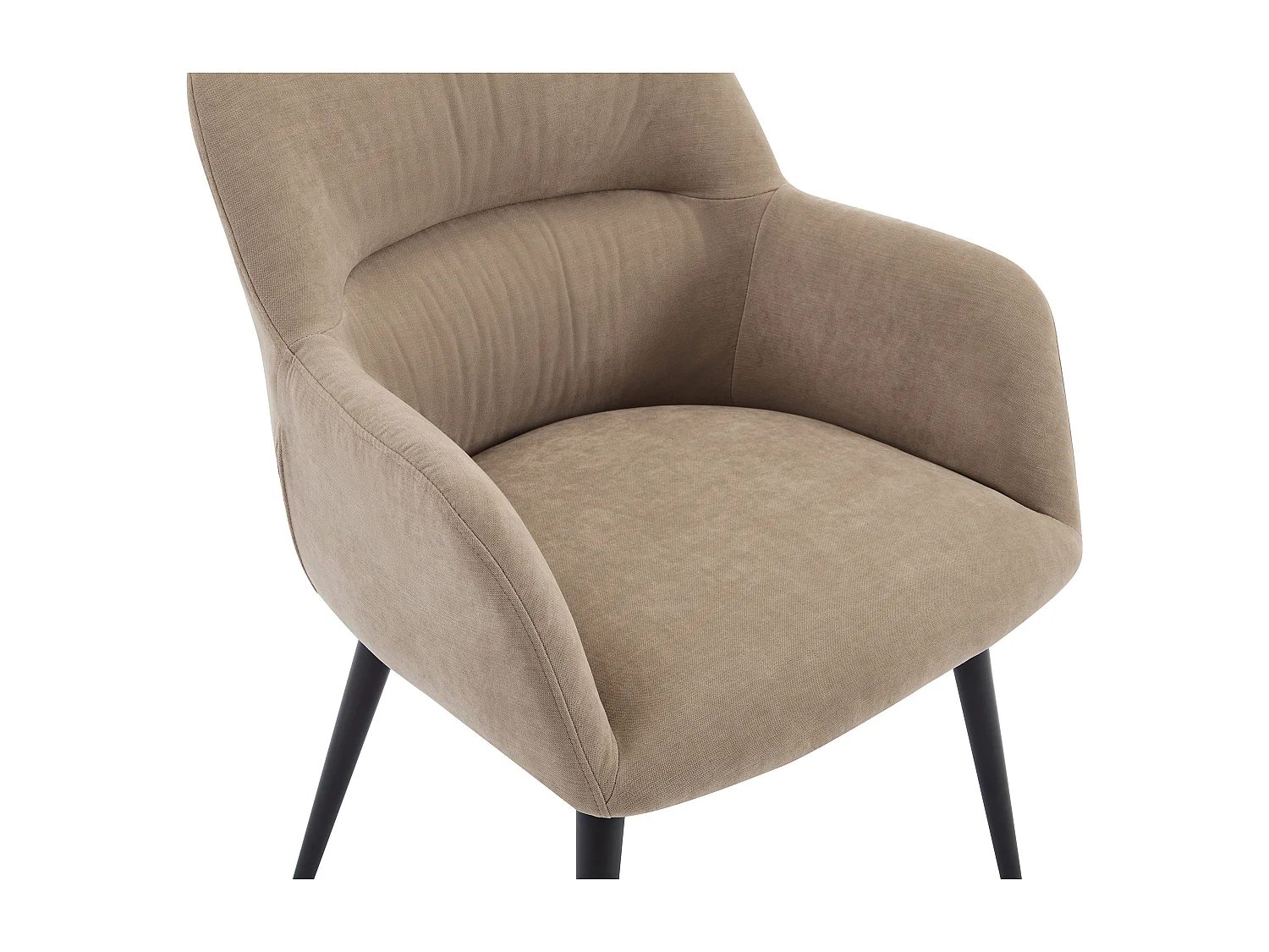 Set van 6 stoelen HEKA - Met armleuningen - Stof en metaal - Beige