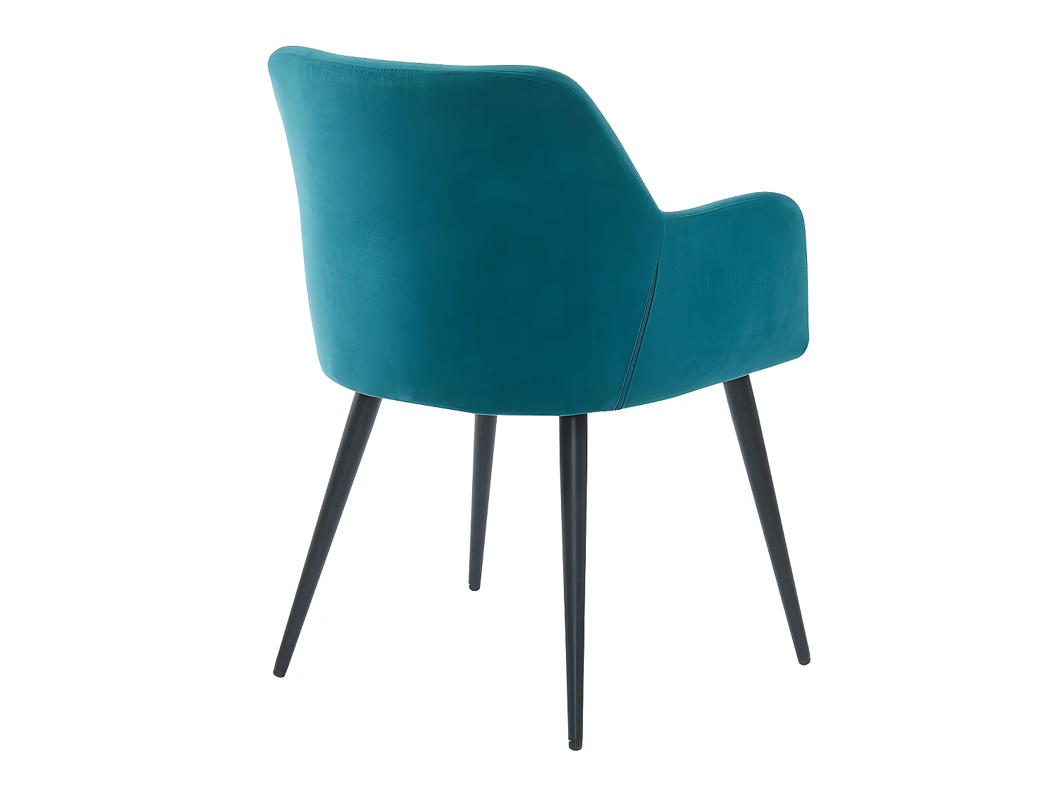 Sett med 6 stoler med armlener i stoff og svart metall - Blå - HEKA