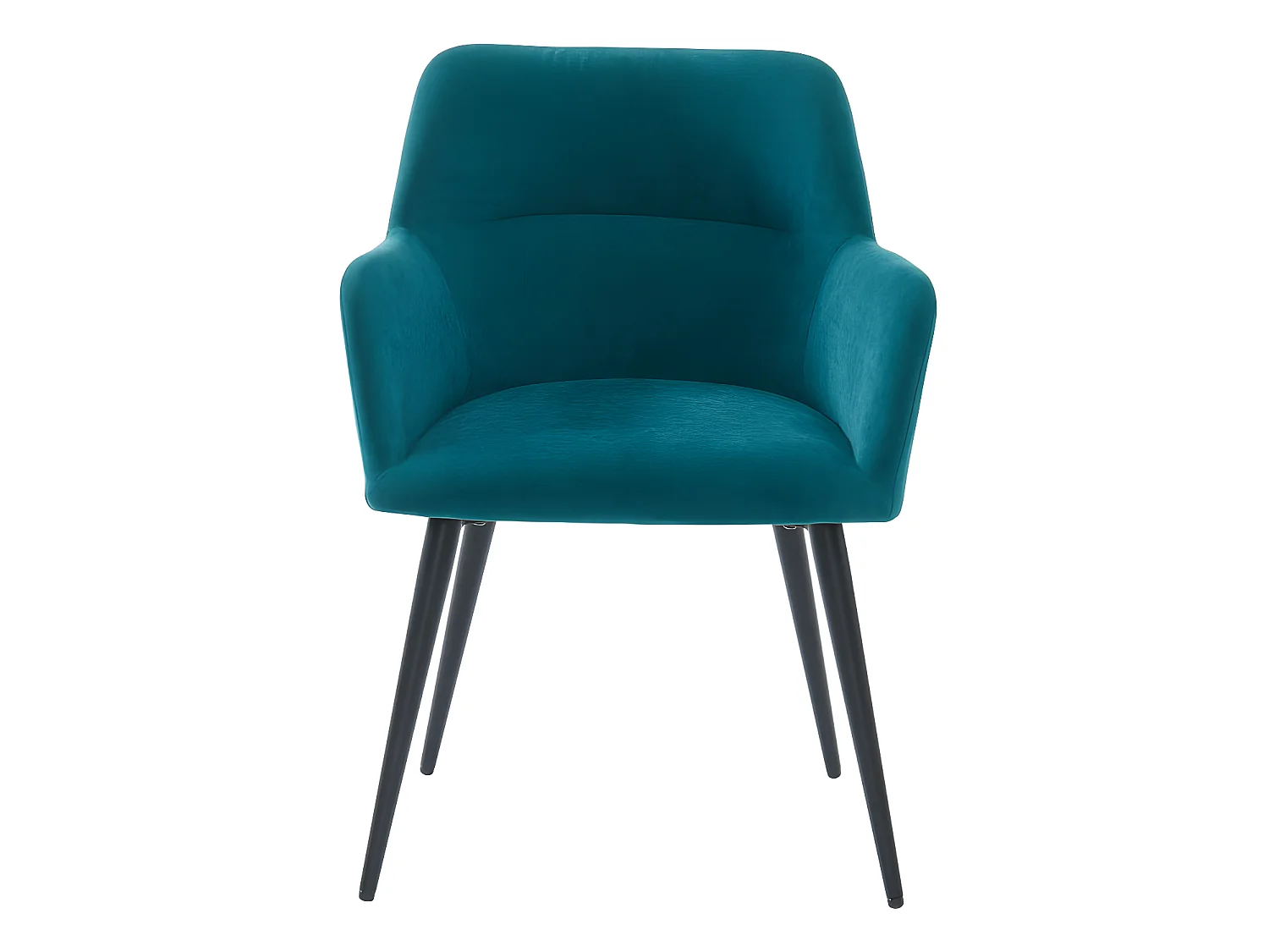 Lot de 6 chaises avec accoudoirs en tissu et métal noir - Bleu - HEKA