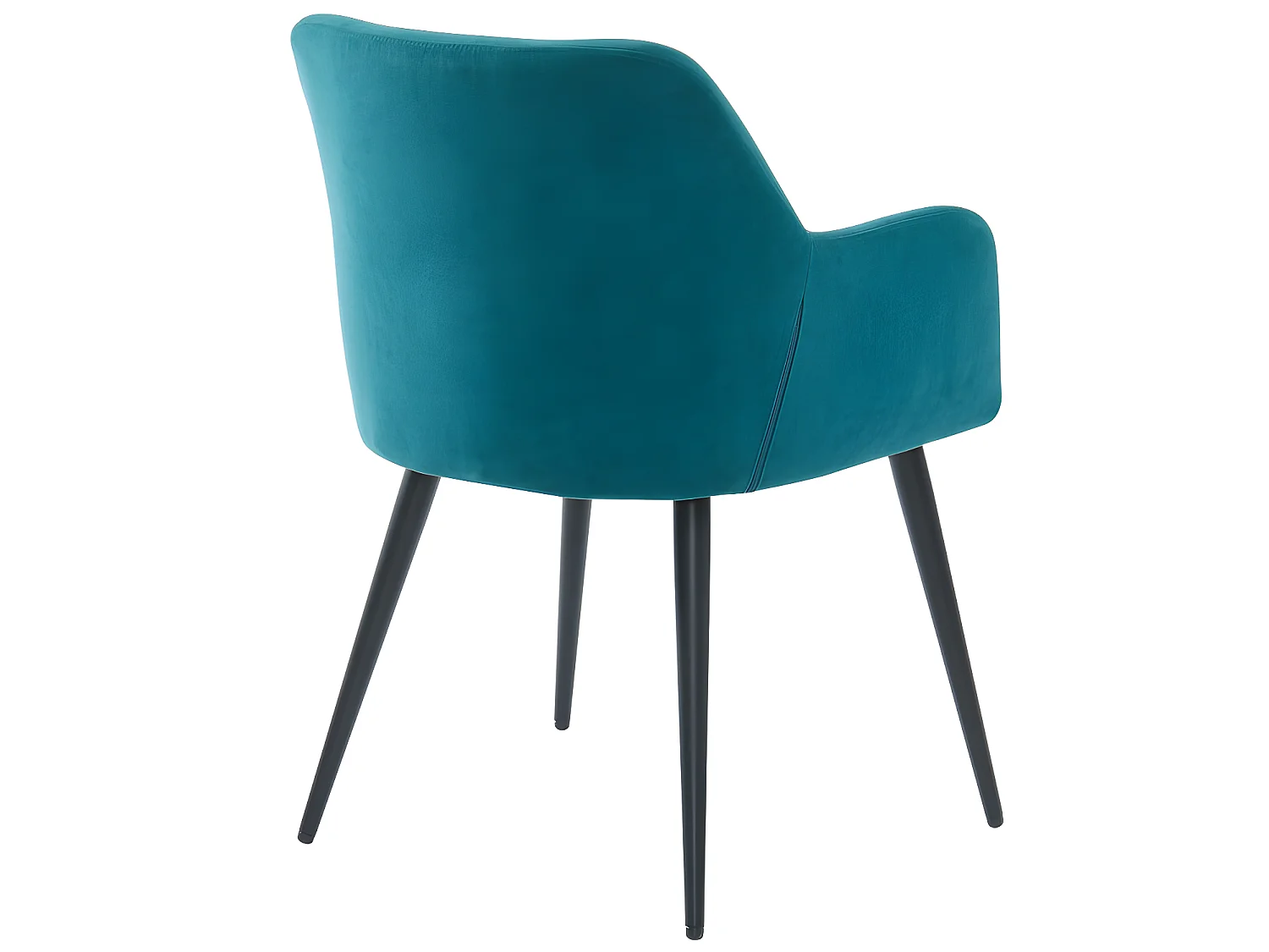 Lot de 6 chaises avec accoudoirs en tissu et métal noir - Bleu - HEKA