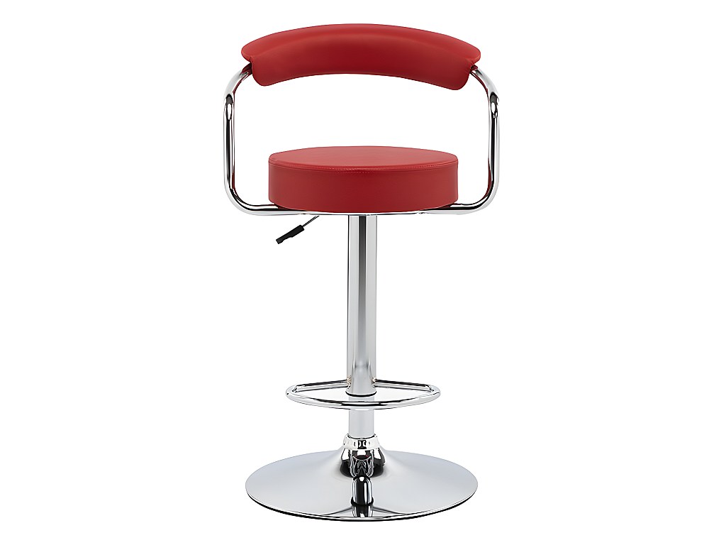 Juego de 2 taburetes de bar - Piel sintética y pata de acero cromado