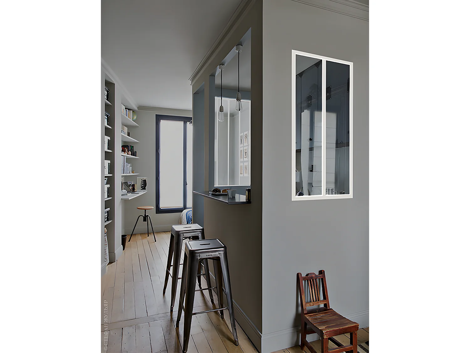 Verrière atelier en aluminium thermolaqué - 60x130 cm - Blanc - BAYVIEW